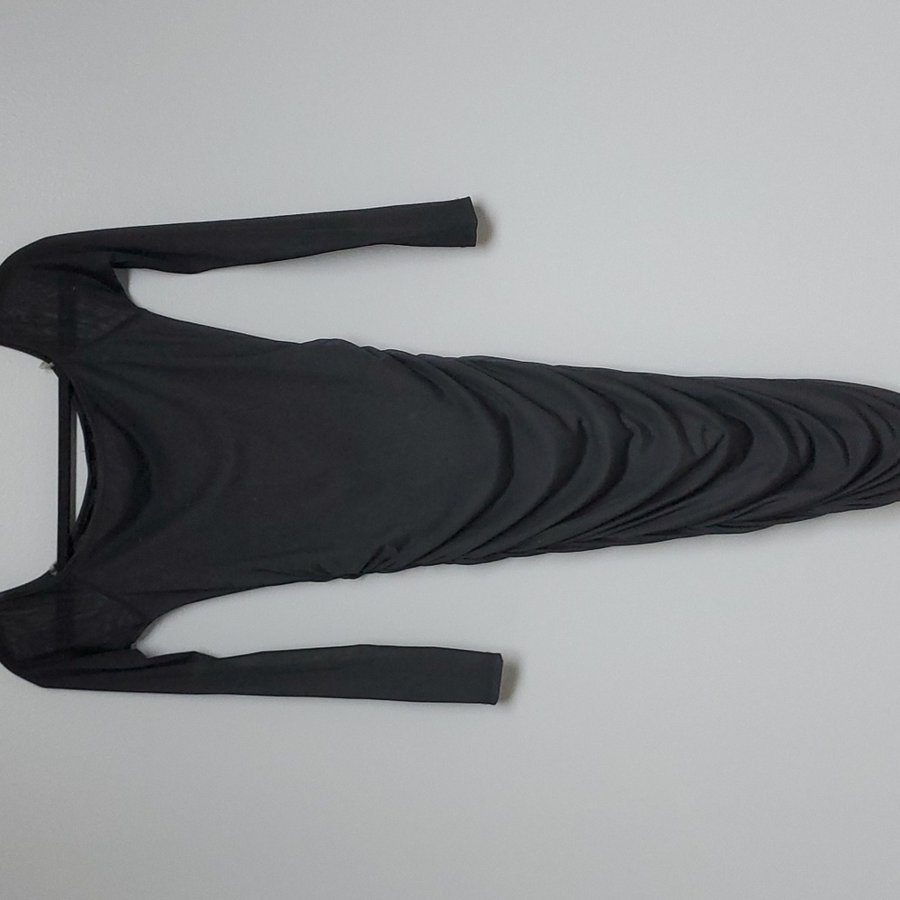 Black dress with sheer sleeves